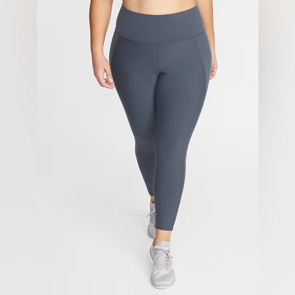 NWT OLD NAVY High-Waisted Elevate Built-In Sculpt 7/8 Leggings Charcoal - M